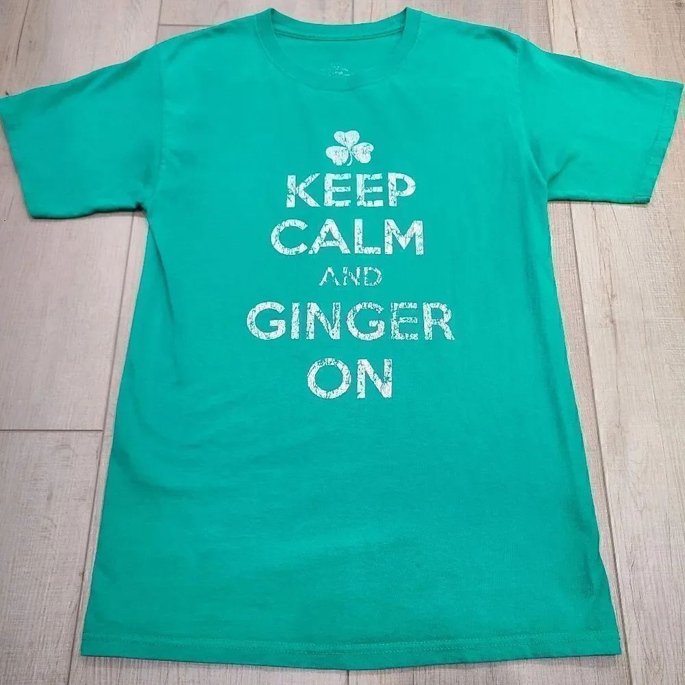 Keep Calm And Ginger On Green Tee
